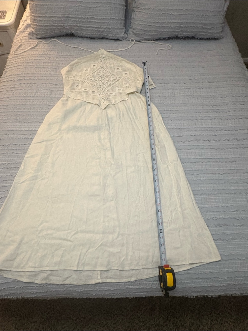 a new day Ivory Crocheted Halter Midi Dress - measurements in photos - Picture 8 of 12